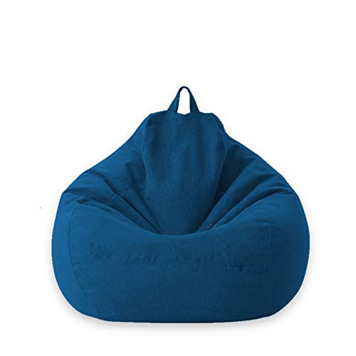 QJMLTDWG N/A Sofabezug New Lazy Sofas Bezug ohne Füllstoff Liegesitz Sitzsack Puff Couch Tatami Stühle Bezüge (Farbe: Lila, Größe: Mittel) (Blau Mittel) von QJMLTDWG