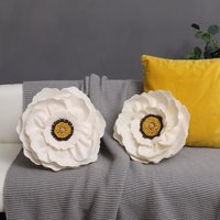 Handgefertigter 3D-Blumen-Kissenbezug, Runder Kissenbezug, Dekorative Akzentkissen, Kissenbezug Für Bett, Couch, Schlafzimmer, Bauernhaus von QKXB