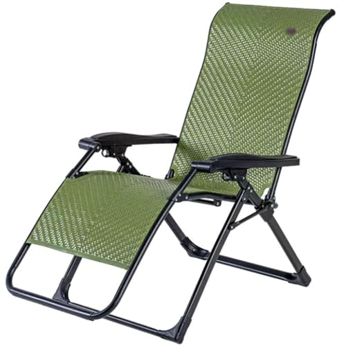 Liegestuhl Relax Gartenstuhl 90°-170° Verstellbarer Liegestuhl, PET-Rattan Kühle Stützende Patio-Stühle, Installationsfreier Zero Gravity Relaxliege, Tragkraft: 150 Kg(E) von QMBHOZ