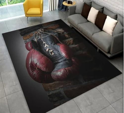 QMETOS Boxhandschuhe Kampf Teppich Wohnzimmer Dekor Teppich Sofamatte Kinder Schlafzimmer Fußmatte Dekoration Badezimmer Küche Fußmatte 200X300Cm von QMETOS