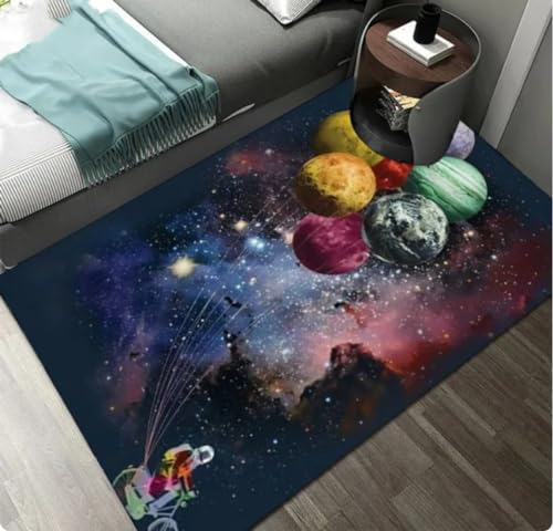 QMETOS Cosmic Planets Teppich Bodenmatte Bereich Teppich Für Wohnzimmer Schlafzimmer Home Decor Spielzimmer Dekoration Eingangstür Matte 50X80Cm von QMETOS