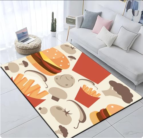 QMETOS Niedlicher Cartoon-Druck Teppich Yoga Wohnzimmer Fußmatte Wohnzimmer Bereich Teppich Spielbereich Badezimmer Fußmatte 50X80Cm von QMETOS
