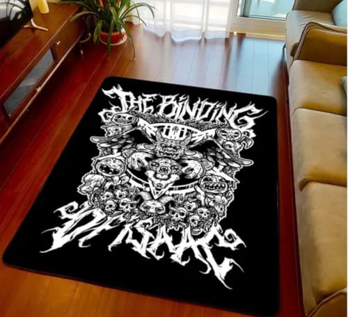 QMETOS Satan Dämonenschädel Teppich Wohnzimmer Flur Fußmatte Gothic Home Küche Badezimmer Teppich Schlafzimmer Nachttisch Fußpolster 80X150Cm von QMETOS