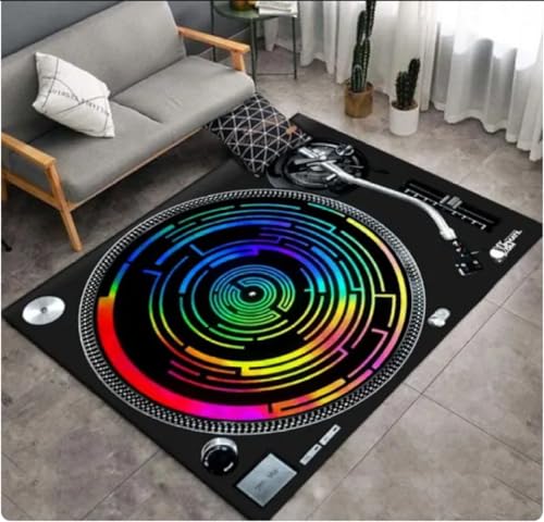 QMETOS Sound Dj Bedruckte Teppichmatte Flur Fußmatte Wohnzimmer Teppich Schlafzimmer Nachttisch Teppich Badezimmer Küche Home Fußmatte 200X300Cm von QMETOS