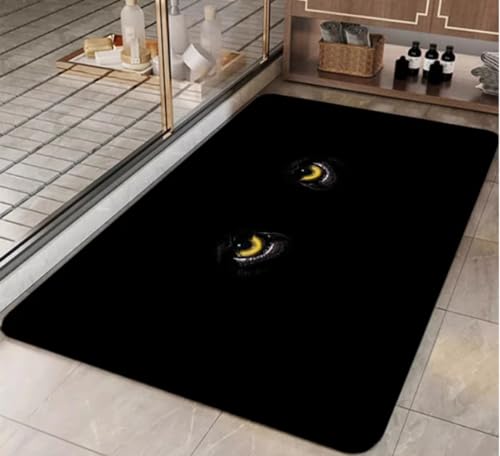 QMETOS Teppich Evil Eye Teppich Kurzer Plüsch Wohnzimmer Schlafzimmer Teppich rutschfest Badezimmer Essen Wasser Absorbierender Küchenteppich 50X80Cm von QMETOS