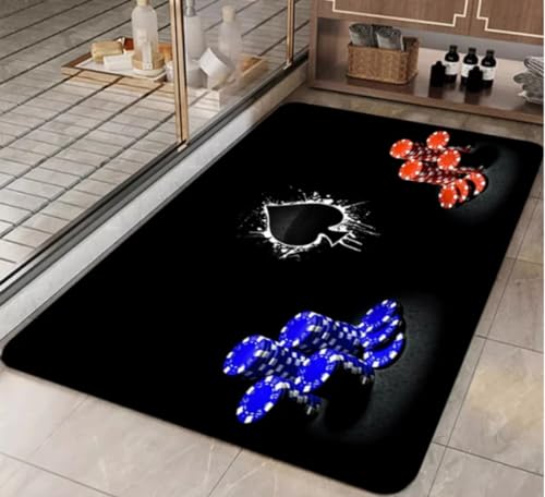 QMETOS Zimmerteppiche Texas Poker Teppich Für Schlafzimmermatten Badezimmer Fußmatte Home Küche Teppich Fußmatte Eingangstür Teppiche 50X80Cm von QMETOS