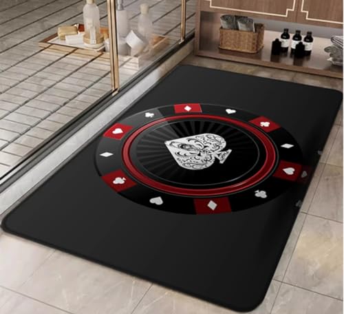 QMETOS Zimmerteppiche Texas Poker Teppich Für Schlafzimmermatten Badezimmer Fußmatte Home Küche Teppich Fußmatte Eingangstür Teppiche 50X80Cm von QMETOS