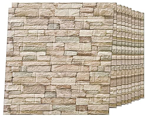 3D Tapete Steinoptik Selbstklebend Wandpaneele Ziegel Tapete, Schaumstoff Wandverkleidung Für Badezimmer Küchen Wohnzimmer 70 X 77 Cm Umweltschutz Und Wasserdicht D,30 pcs von QMZDXH