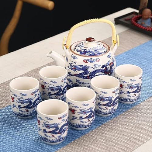 QUANLI 1 Kanne 6 Tassen kreatives Keramik-Teeset, handgefertigte Teekanne, Tasse, chinesisches Porzellan, Geschenk, GungFu-Blumentee, Teegeschirr, Büro, Reise, Teegeschirr von QUANLI