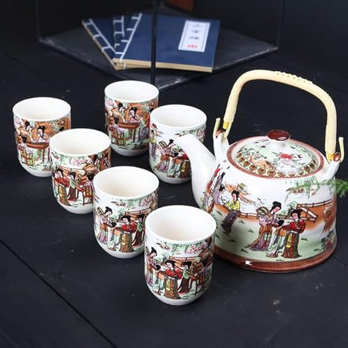 QUANLI 1 Kanne 6 Tassen kreatives Keramik-Teeset, handgefertigte Teekanne, Tasse, chinesisches Porzellan, Geschenk, GungFu-Blumentee, Teegeschirr, Büro, Reise, Teegeschirr von QUANLI