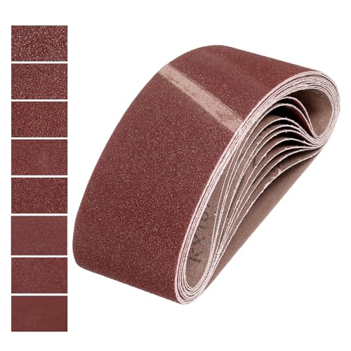 QUARKZMAN 76mm x 533mm Schleifbänder, 16 Stück 40/60/80/120/150/180/240/400 Körnungen Aluminiumoxid-Schleifband für Holzbearbeitung, Metallpolitur, Messerschärfer QUARKZMAN 76mm x 533mm Schleifbänder, 16 Stück 40/60/80/120/150/180/240/400 Körnungen Aluminiumoxid-Schleifband für Holzbearbeitung, Metallpolitur, Messerschärfer von QUARKZMAN