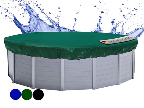 QUICK STAR Poolabdeckung Rund für 500-550 cm Pools | Planenmaß Ø 610 cm | Grün | Sommer & Winter Poolplane | Solar Abdeckplane | 180g/m² PE Zweifach Beschichtete Abdeckung | Solarplane UV-Resistent von QUICK STAR