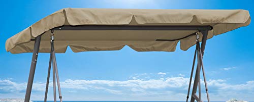 QUICK STAR Hollywoodschaukel Dachbezug 200 x 145 cm Beige Wasserdicht | Universal Ersatzdach Gartenschaukel 3 Sitzer | UV 50 Schaukel Dach Ersatz Bezug von QUICK STAR