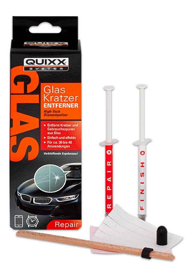 QUIXX Reparatur-Set Quixx Glaskratzer Entferner Set für Glas Autoscheiben von QUIXX