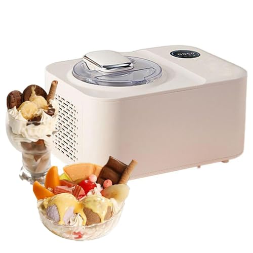 Hausgemachte Eismaschine, 1,2 l große Kapazität, automatische Eismaschine mit LED-Anzeige, Gelato-Sorbet-Frozen-Joghurt-Maschine von QUTBAG