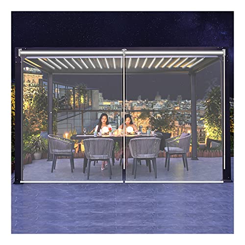 QWEASDF Transparente wasserdichte PVC Rollläden,Rollos für den Garten im Freien,wärmeisoliert,staubdicht,regenfester Vorhang für Schlafzimmer,Badezimmer, 140x300cm/55.1x118.1in von QWEASDF