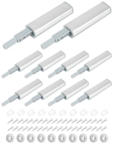 QWORK® 10 Stück Drucktüröffner Magnetschnäpper,Türdämpfer, Schraubbefestigung, für Schubladen, Kommoden von QWORK