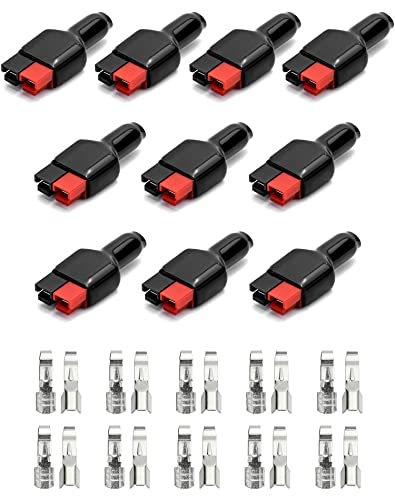 QWORK® 45A Batterie Schnellkupplung Stecker Powerpol-Steckverbinder (10 Paar Rot+Schwarz) von QWORK