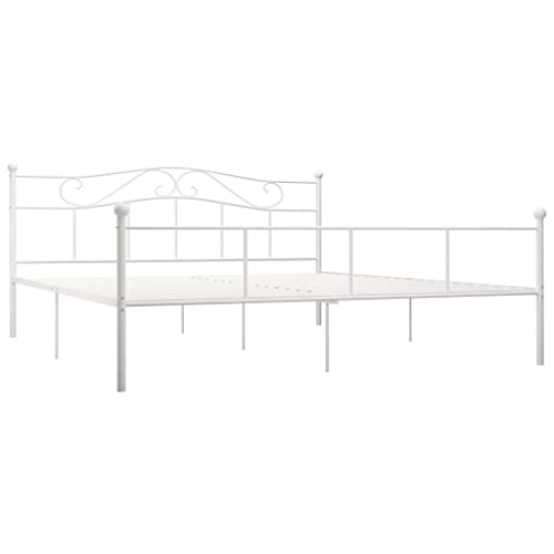 QZZCED Tagesbett Luxus-Betten Schlafzimmer-Betten Hotelbetten Bettgestell Weiß Metall 180×200 cm für Schlafzimmer, Hotels, Wohnungen von QZZCED
