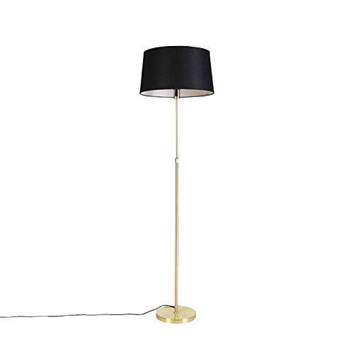 QAZQA - Modern Stehleuchte I Stehlampe I Standleuchte I Lampe I Leuchte Gold I Messing I messing mit Lampenschirm Leinen schwarz 45 cm - Parte I Wohnzimmer I Schlafzimmer - Stahl Rund I Länglich I Zyl QAZQA - Modern Stehleuchte I Stehlampe I Standleuchte I Lampe I Leuchte Gold I Messing I messing mit Lampenschirm Leinen schwarz 45 cm - Parte I Wohnzimmer I Schlafzimmer - Stahl Rund I Länglich I Zyl von Qazqa