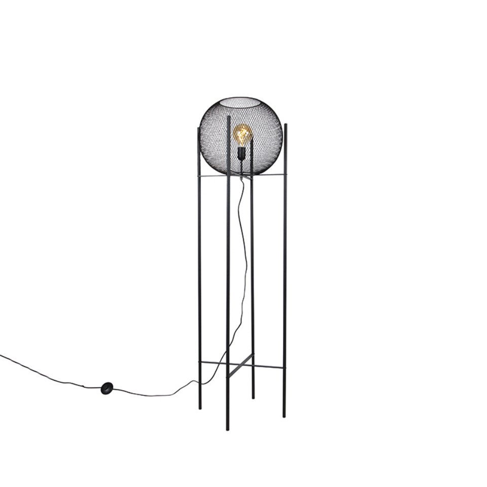 Qazqa Stehlampe Mesh_ball, ohne Leuchtmittel, E27, Schwarz, Modern, Stahl, 1-flammig Qazqa Stehlampe Mesh_ball, ohne Leuchtmittel, E27, Schwarz, Modern, Stahl, 1-flammig von Qazqa