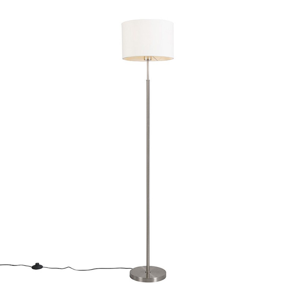 Qazqa Stehlampe Vt, ohne Leuchtmittel, E27, Weiß, Modern, Textil, 1-flammig Qazqa Stehlampe Vt, ohne Leuchtmittel, E27, Weiß, Modern, Textil, 1-flammig von Qazqa
