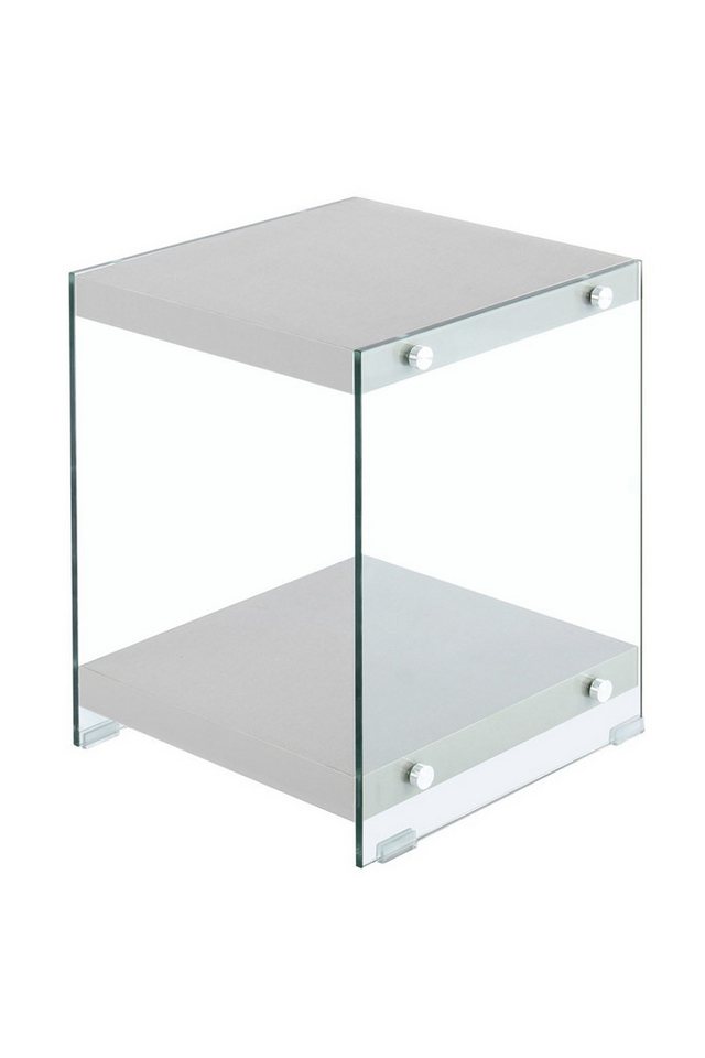 Qiyano Beistelltisch Beistelltisch Hiko Matt Silber - Glas - Modern - Zeitlos - Deko von Qiyano