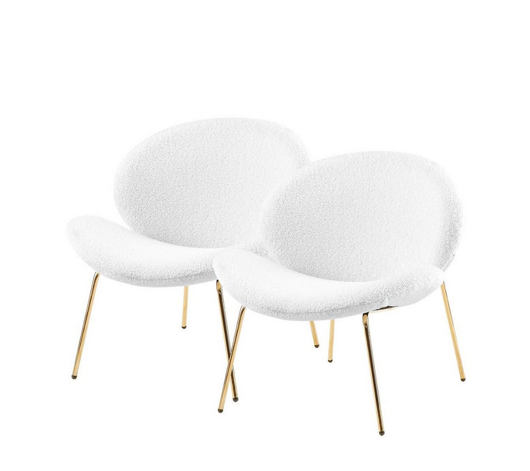 Qiyano Esszimmerstuhl Lounge Stuhl 2er Set Weiß - Bouclé-Look - Bequem & Stilvoll von Qiyano