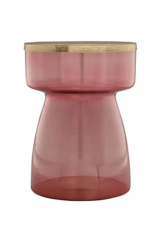 Qiyano Glamouröser Beistelltisch Tepura Rosa - Mundgeblasenes Glas, Goldener Metallplatte - Vielseitig & Stilvoll., Wohnzimmer, Bar Lounge Sofa von Qiyano