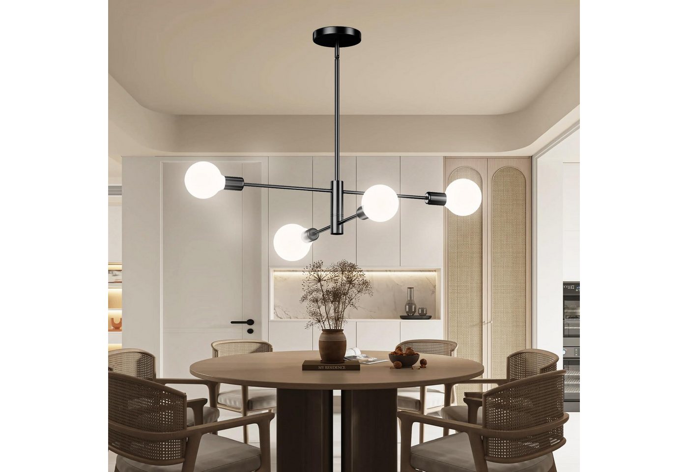 Laybasic Deckenleuchte 4/6/8 Licht E27 Lampe Deckenleuchte Modern Hängelampe Pendelleuchte, Höhenverstellbar Deckenlampe für Esszimmer Schlafzimmer Wohnzimmer Laybasic Deckenleuchte 4/6/8 Licht E27 Lampe Deckenleuchte Modern Hängelampe Pendelleuchte, Höhenverstellbar Deckenlampe für Esszimmer Schlafzimmer Wohnzimmer von Qualra