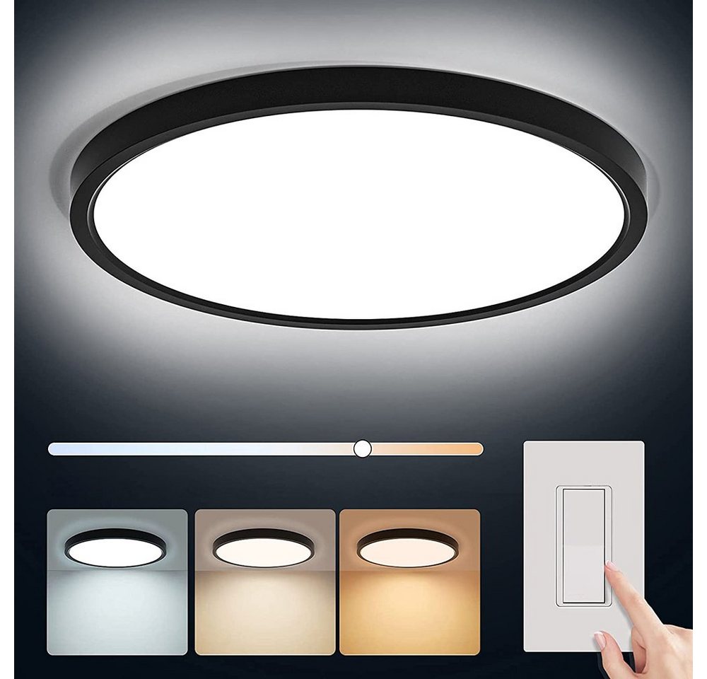 Qualra LED Deckenleuchte 3000K/4000K/6000K Dimmbar LED Deckenlampe Panel Deckenleuchte, 24W 23CM, 24-48W Nachtlicht für Schlafzimmer Küche Wohnzimmer Qualra LED Deckenleuchte 3000K/4000K/6000K Dimmbar LED Deckenlampe Panel Deckenleuchte, 24W 23CM, 24-48W Nachtlicht für Schlafzimmer Küche Wohnzimmer von Qualra