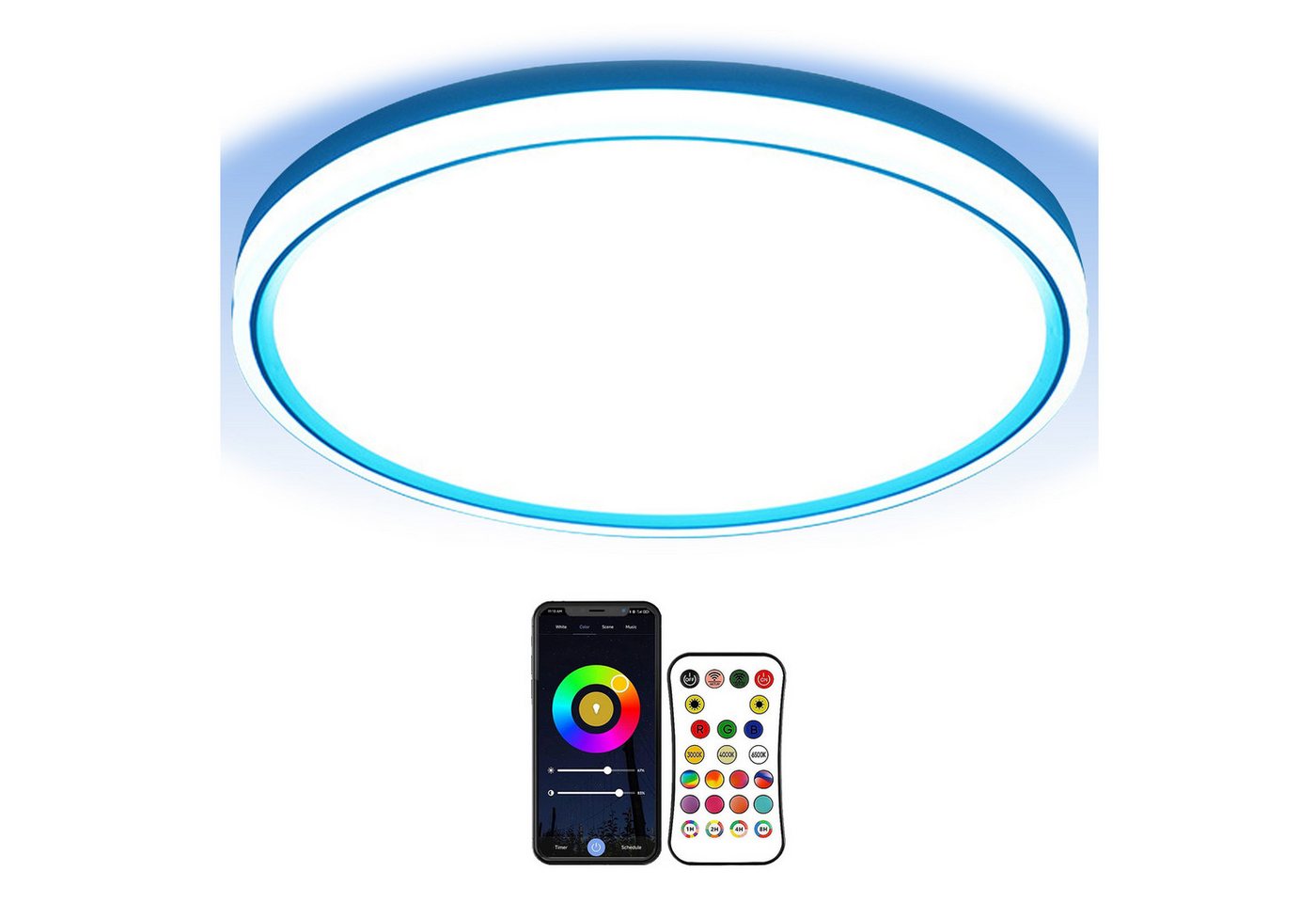 Qualra Tageslichtlampe LED Deckenlampe Dimmbar Fernbedienung 3000-6500K Musik-Synchronisation Qualra Tageslichtlampe LED Deckenlampe Dimmbar Fernbedienung 3000-6500K Musik-Synchronisation von Qualra