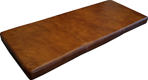 Quattro Meble Bankauflage Sitzkissen Lederkissen Sitzpolster Echtleder Bank Auflage doppelt genähtes Echt Leder Kissen Sitzauflage Leder Antique Tabac (35 x 180 cm) von Quattro Meble