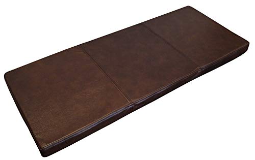 Quattro Meble Dunkelbraun Echtleder Bankauflage Sitzkissen Lederkissen Sitzpolster Bank Auflage doppelt genähtes Echt Leder Kissen Sitzauflage (50 x 115 cm) von Quattro Meble