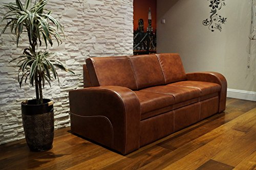 Quattro Meble Echtleder 3 Sitzer Sofa Oslo FS Breite 200cm mit Schlaffunktion Ledersofa Echt Leder Couch große Farbauswahl !!! von Quattro Meble