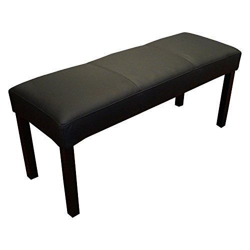 Quattro Meble Schwarz 100% Echtleder Sitzbank Leder Hocker Sitz Bank Polsterbank Rindsleder (110 x 40 cm) von Quattro Meble