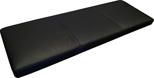 Quattro Meble Schwarz Echtleder Bankauflage Sitzkissen Lederkissen Sitzpolster Bank Auflage doppelt genähtes Echt Leder Kissen Sitzauflage (35 x 90 cm) von Quattro Meble