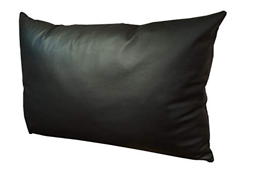 Quattro Meble Schwarz Echtleder Kissen Sofa & Stuhl Dekokissen Zierkissen Echtleder Rückenkissen Rindsleder Echt Leder Modell 1EL (40 x 50 cm) von Quattro Meble