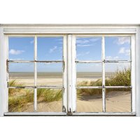 queence Leinwandbild "Sylt", Düne-Meer-Natur, (1 St.), Premium-Leinwandstoff von Queence