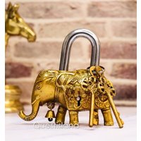 Messing Vorhängeschloss Elefant Handgefertigt Schöne Antike Design-Vorhängeschloss Wohnkultur Und Gifting Für Hochzeit, Jahrestag, Möbel von Questisland