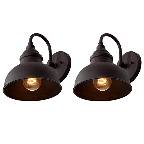 Quevia-Eletro 2Pcs Vintage Wandleuchte Gartenlampe Rostfarbe Wandlampe Aussen Innen Rustikal Balkon Außenwandlampe Wasserdicht Retro Außenleuchte Foyer Balkon Villa Fassadenlampe von Quevia-Eletro