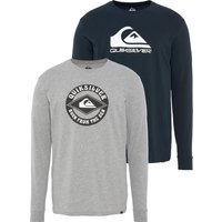 Quiksilver Langarmshirt "Herren Doppelpack mit Logodruck", (Packung, 2 tlg.) von Quiksilver