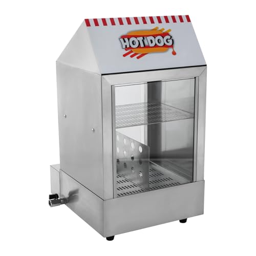 Hot Dog Wärmeschrank, Kommerzieller Wärmeschrank für Hotdogs, Elektrischer Hot Dog Steamer 1200W 220V Einstellbare Temperatur Geeignet für Kantinen, Convenience Stores, Coffee Shops von Quiltern