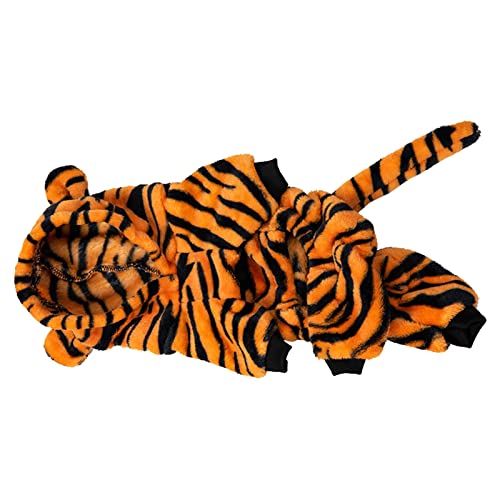 Qukaim Haustier-Cosplay-Tiger-Kleidung, Tiger-Hoodie, Hunde-Tiger-Cosplay-Kostüm, schöne bequeme Kleidung für kleine Hunde und Katzen, Herbst und Winter von Qukaim