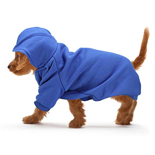 Qukaim Haustier Sweatshirt Haustier Winter Warm Hoodie Sweatshirt für Hunde und Katzen, Polyestermantel, Dunkelblau, XX Größe von Qukaim