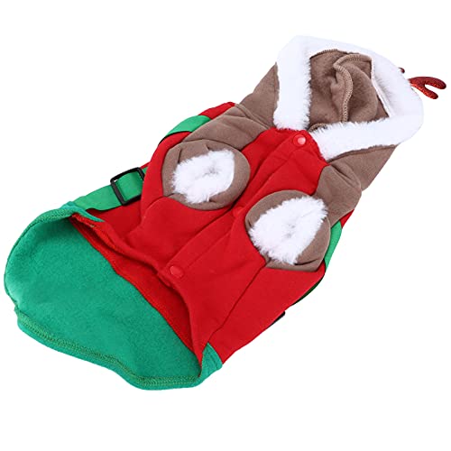Qukaim Hunde-Winterkleidung, Haustier-Weihnachtskostüm für kleine und mittelgroße Hunde, niedliches Hirsch-Outfit für Herbst und Winter, Hunde-Winterkleidung, lustige Weihnachtskostüme, Größe M von Qukaim