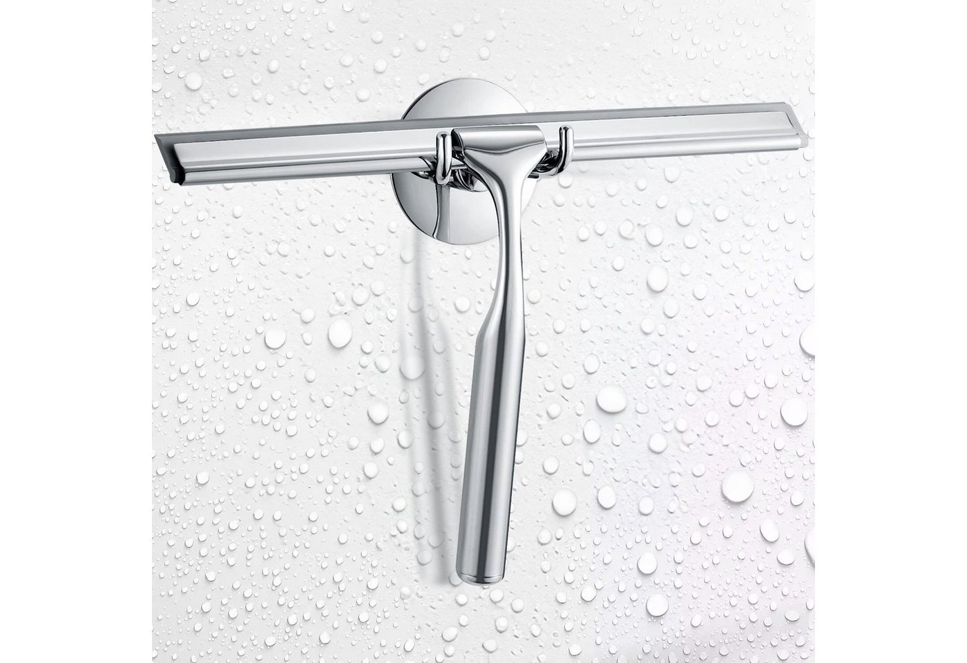 Elegear Duschabzieher 26/31cm Dusche Abzieher aus Edelstahl, Wasserabzieher, (Badezimmerwischer, mit Haken & Silikon Ersatzlipp), für Dusche/Bad/Fenster/Auto von Elegear