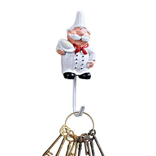 Quzente Chef-Wandhaken, Chef-Schlüsselhalter | Chef Kitchen Wandhaken zum Aufhängen von Utensilien,Heavy Duty Cook Wandhalterung, Haken, Aufhänger, bohrfrei, für Küche, Wohnzimmer, Schlafzimmer, Wand von Quzente