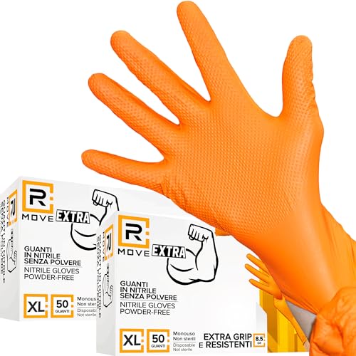 R MOVE Rutschfeste Handschuhe 8,5 Gramm Diamant (XL (10), Orange) von R MOVE
