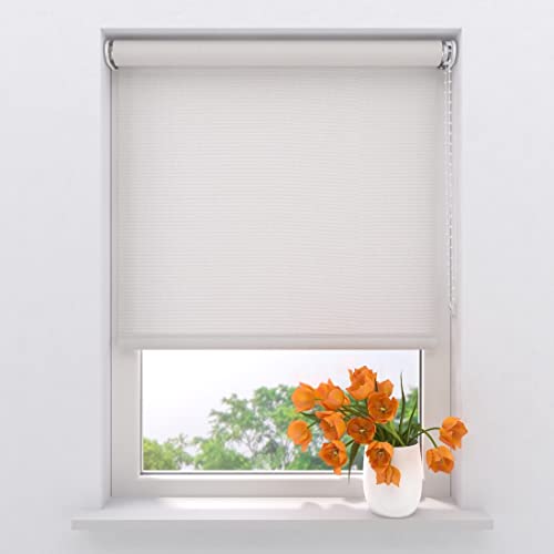 Radeco® Lichtdurchlässiges Rollo 200 x 275 cm helles weiß, Größen von 40 bis 240 Breite, ohne Bohren möglich, Rollo wandmontage, Rollo 200 cm breit, Fenster rollos für innen, rollos für Fenster von Raamdecoratie.com